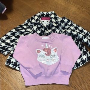 Baby girl sweater and coat.